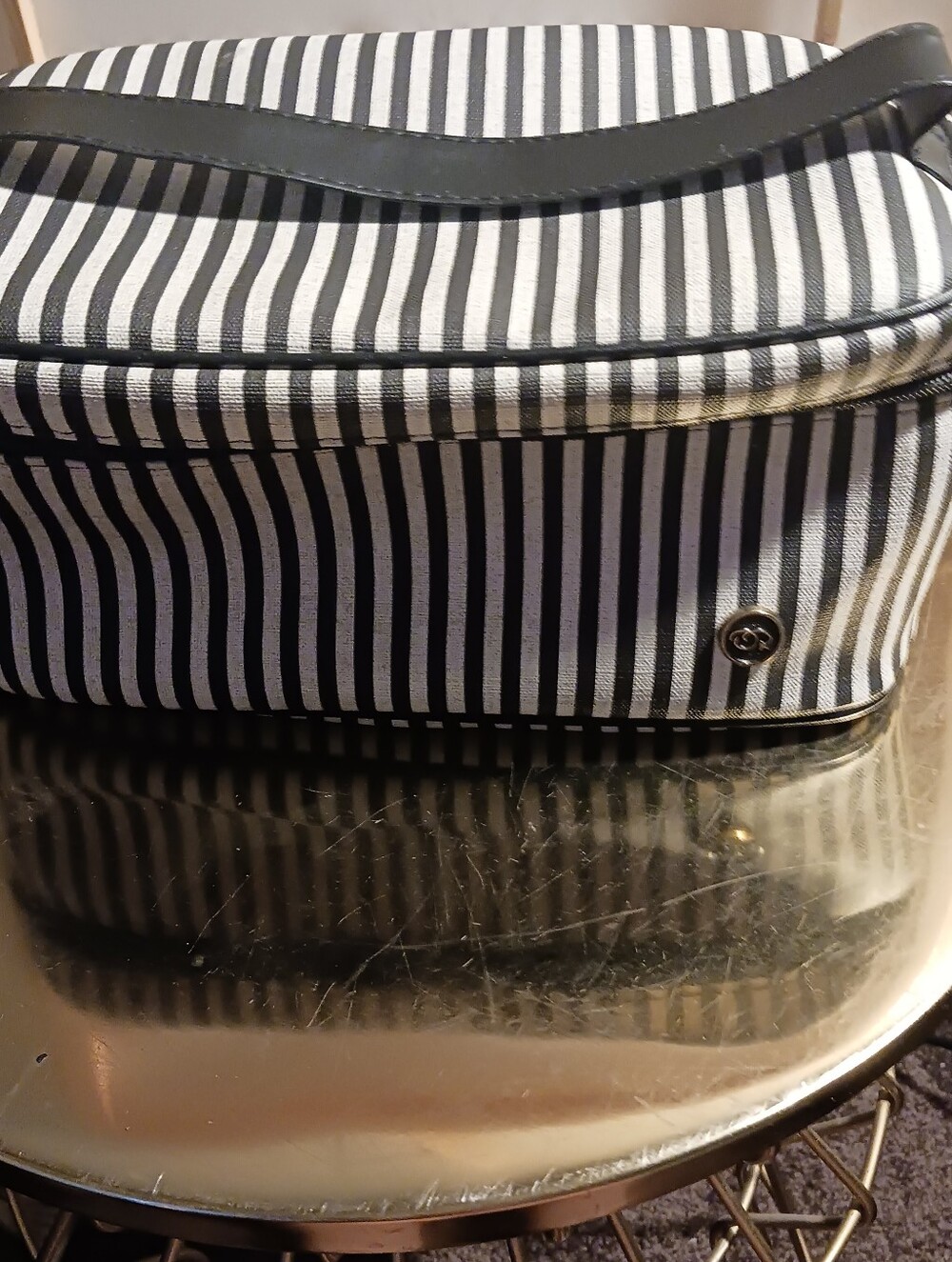OSCAR DE RENTA Black & White Women Carry Bag Nwt Y2K